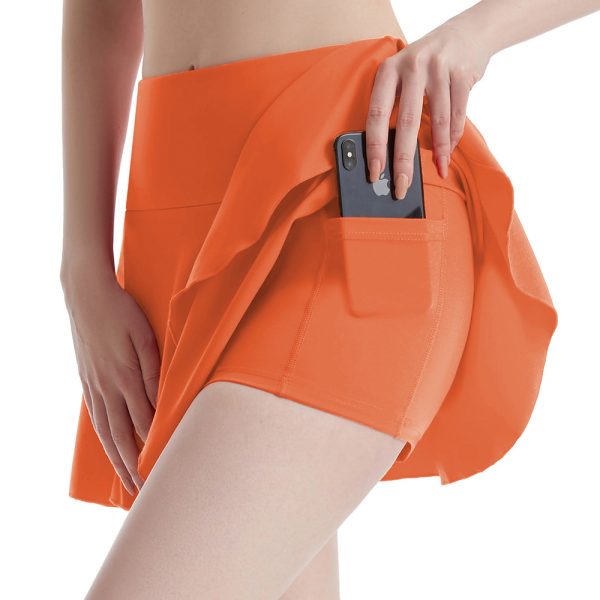 Fake two-piece sports skirt for women in summer, anti-exposure pleated high waist yoga skirt for running training (Copy)