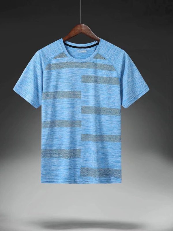 New summer quick-drying short-sleeved men's summer ice silk loose large size men's outdoor quick-drying clothes men's stall wholesale