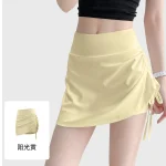 Juyitang Wrinkled Sports Skirt Women High Waist Butt Lifting Running Fake Two Piece Yoga Fitness Pants - Image 5