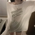 Loose T-shirts for Women Letter Pattern Simple Design Korean Style Summer Clothing Thin All-match Young Students Tops New Trendy