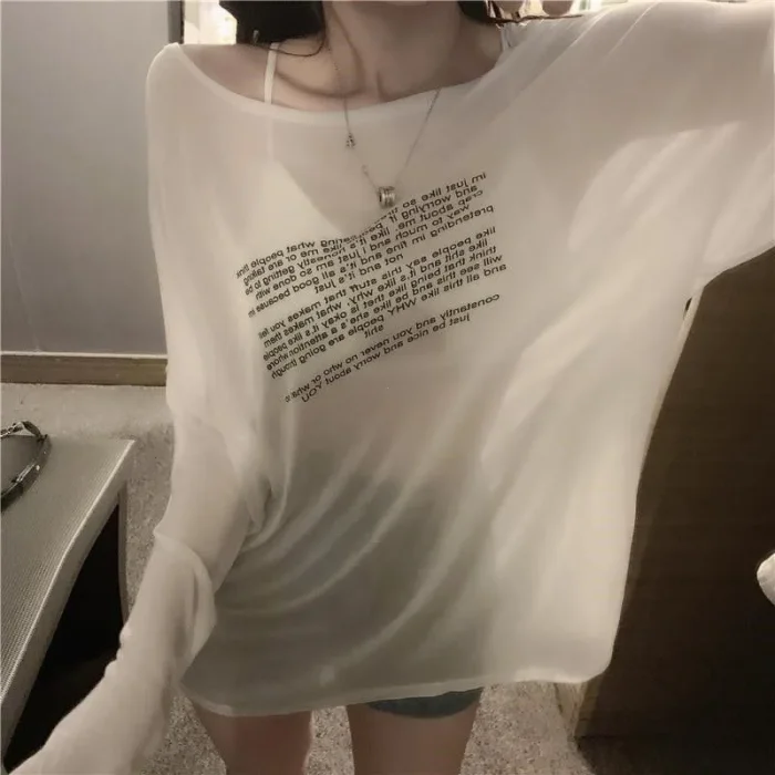 Loose T-shirts for Women Letter Pattern Simple Design Korean Style Summer Clothing Thin All-match Young Students Tops New Trendy - Image 1