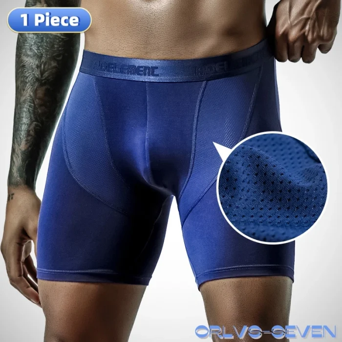 Men Sporty Anti-wear Modal Underwear Running Fitness Tight Long Leg Quick Drying Extension Flat Corner Pants - Image 1