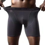 Men Sporty Anti-wear Modal Underwear Running Fitness Tight Long Leg Quick Drying Extension Flat Corner Pants - Image 6