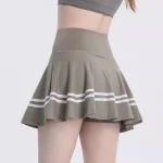 Stripe Summer Running Shorts Built-in Side Pocket False 2 Pieces Tennis Mini Skirt Cooling Quick Dry Breathable Yoga Skirt Women - Image 4