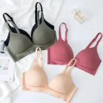 3Pcs/Set Seamless Bras For Women Non-wire Glossy Underwear Push Up Bra Without Steel Ring 3/4 Cup Female Comfort Lingerie - Image 2