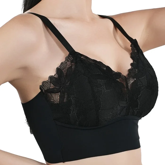 Sexy Lace Plus Size Women's Bra Comfortable Breathable Back Vest Sports Seamless Underwear Woman Gathered Wrapped Chest Bralette - Image 3