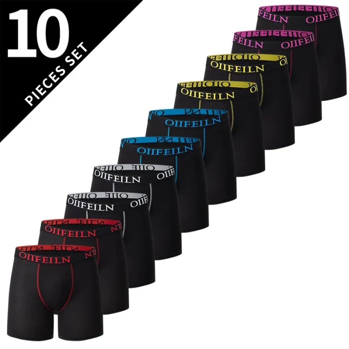 4/5 /10 Pcs Fashionable Men's Long Underwear Casual Boyshort Youth Sports Shorts Comfortable Breathable Stretch Shorts Underwear - Image 2