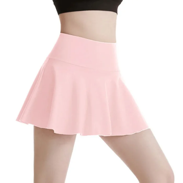 New In Summer Solid Color Tennis Sport Gym Skirts For Woman 2025 Pink Fitness Running Yoga Skirt With Shorts - Image 2