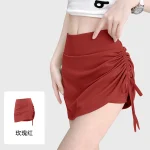 Juyitang Wrinkled Sports Skirt Women High Waist Butt Lifting Running Fake Two Piece Yoga Fitness Pants - Image 4