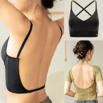 Open Back Sexy Invisible Bra U-shaped Back Women Lingerie Thin Vest Seamles Backless Summer Triangle Cup Gathered Strapless Bra - Image 2