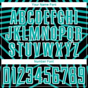 Custom Black Aqua-White Stars Sublimation Soccer Uniform Jersey - Image 3