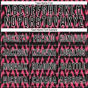 Custom Black Hot Pink-White Abstract Geometric Pattern Sublimation Soccer Uniform Jersey - Image 4