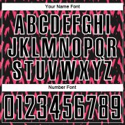 Custom Black Hot Pink-White Abstract Geometric Pattern Sublimation Soccer Uniform Jersey - Image 3