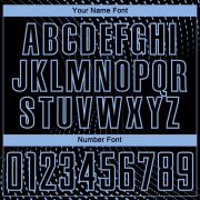 Custom Black Light Blue Geometric Lines Sublimation Soccer Uniform - Image 3