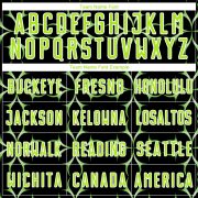 Custom Black Neon Green-White Damask Pattern Sublimation Soccer Unifor - Image 5