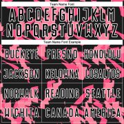 Custom Black Pink-White Abstract Geometric Pattern Sublimation Soccer Uniform Jersey - Image 4