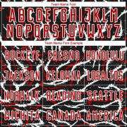 Custom Black Red-White Curved And Wavy Lines Sublimation Soccer Uniform Jersey - Image 4