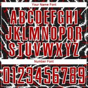 Custom Black Red-White Curved And Wavy Lines Sublimation Soccer Uniform Jersey - Image 3