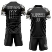 Custom Black White Zebra And Geometric Pattern Sublimation Soccer Uniform Jersey - Image 2