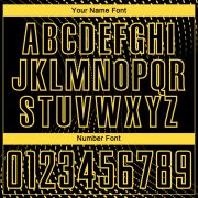 Custom Black Yellow Geometric Lines Sublimation Soccer Uniform Jersey - Image 3