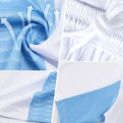 Custom Light Blue Pink-Black Slash Sublimation Soccer Uniform Jersey - Image 6
