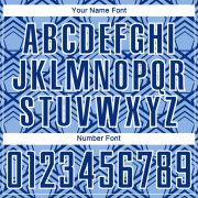Custom Light Blue Royal-White Geometric Pattern Sublimation Soccer Uniform Jersey - Image 3