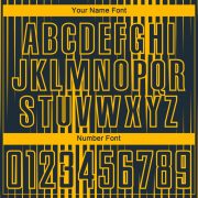 Custom Navy Gold Lines Sublimation Soccer Uniform Jersey - Image 3