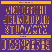 Custom Purple Gold Lines Sublimation Soccer Uniform Jersey - Image 3