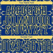 Custom Royal Yellow Damask Pattern Sublimation Soccer Uniform Jersey - Image 3