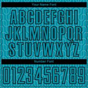 Custom Teal Black Geometric Pattern Sublimation Soccer Uniform Jersey - Image 3