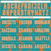 Custom Teal Orange-White Abstract Lines Sublimation Soccer Uniform Jersey - Image 4