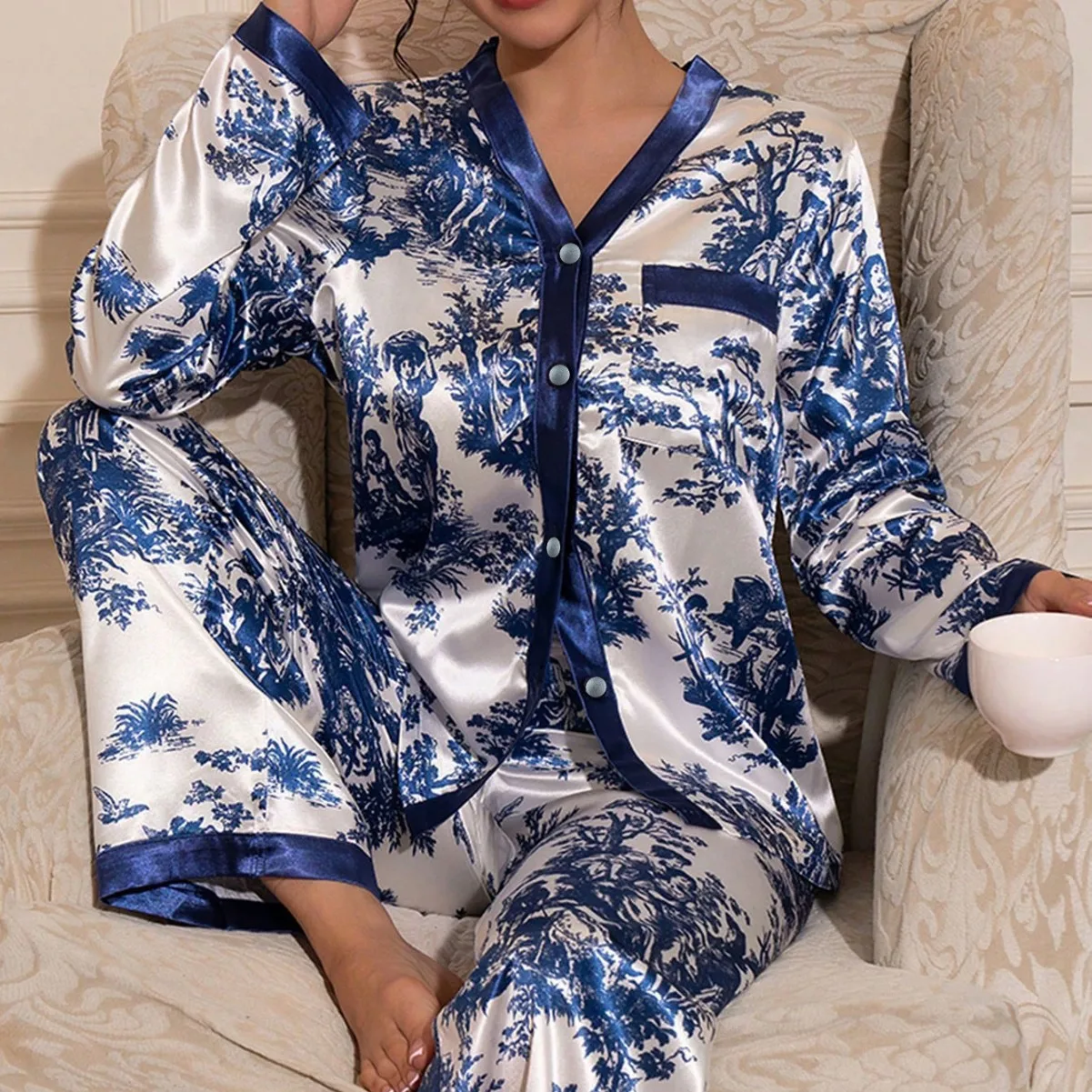kf-S0a880735898844e4a007123bc93ffd0fG Long Sleeve Pajamas Women Woman Pajama Set Home Wear Set Big Size Women's Pajamas Sleepwear Pigma Winter Sleep Lounge Underwear - Image 1